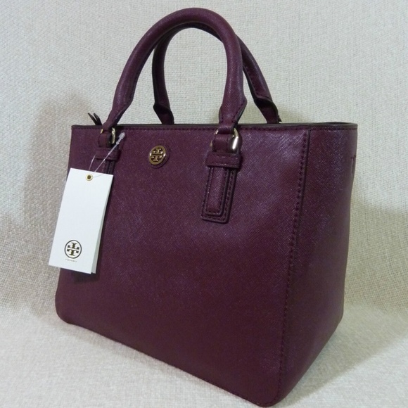 NEW Tory Burch Robinson Shiraz Saffiano Leather Square Mini Tote Crossbody Bag - Picture 4 of 12